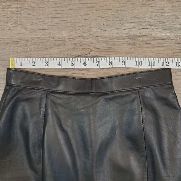 Vintage I.O.U Black Leather Mini Skirt Sz 7 / 8 - Picture 5 of 9